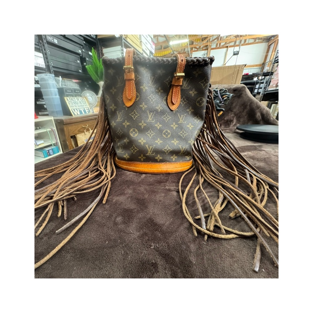 Louis Vuitton Brown Monogram Fringe Bucket Bag - Picture 3 of 9